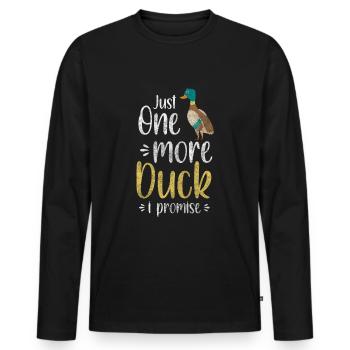 Duck Quack Flying Duck - Men's Premium Organic Long Sleeve Shirt - black - Front - Nico (187cm)