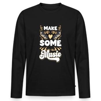 Musician Passion Melody Dancing - Men's Premium Organic Long Sleeve Shirt - black - Front - Nico (187cm)