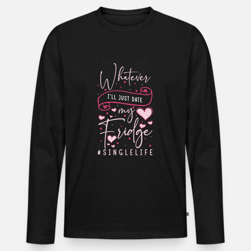 Single Party Humor - Männer Premium Bio Langarmshirt - Schwarz