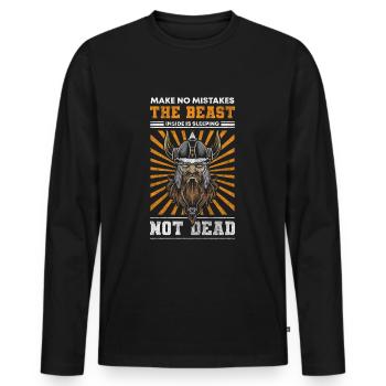 Viking Nordic Lightning German - Men's Premium Organic Long Sleeve Shirt - black - Front - Nico (187cm)