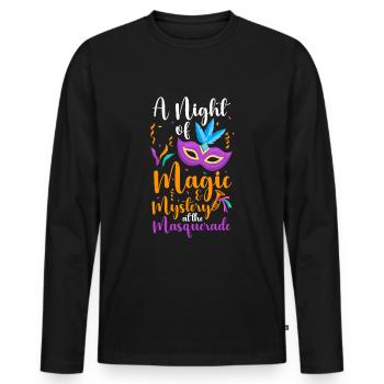 Masquerade Festival Second Face - Men's Premium Organic Long Sleeve Shirt - black - Front - Nico (187cm)