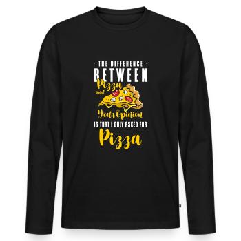 Pizza Hunger - Men's Premium Organic Long Sleeve Shirt - black - Front - Nico (187cm)