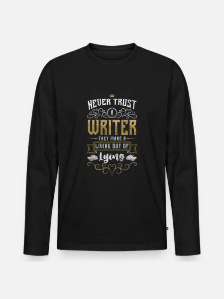 Writer's Fantasy - Men's Premium Organic Long Sleeve Shirt - black