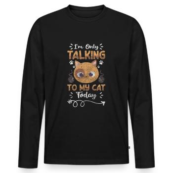 Cat House Tiger Hunter Cuddle - Men's Premium Organic Long Sleeve Shirt - black - Front - Nico (187cm)
