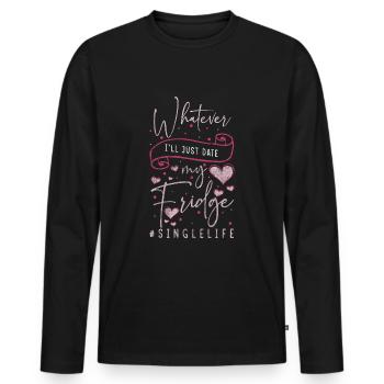 Relationship Dating Love Pick-up - Men's Premium Organic Long Sleeve Shirt - black - Front - Nico (187cm)
