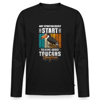 Tukan Tier Amazonas Papagei - Männer Premium Bio Langarmshirt - Schwarz - Vorne - Nico (187cm)