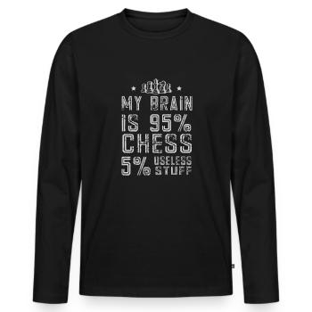 Lusitger Schachspieler Spruch I Schach - Männer Premium Bio Langarmshirt - Schwarz - Vorne - Nico (187cm)