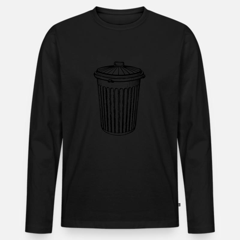 Mülleimer - Männer Premium Bio Langarmshirt - Schwarz