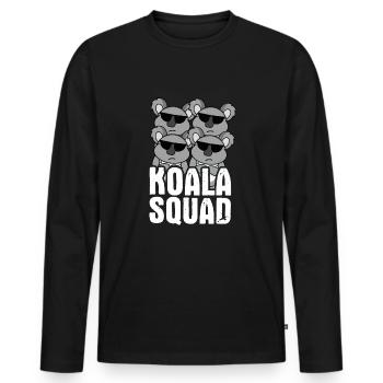 Koala Squad Spell - Men's Premium Organic Long Sleeve Shirt - black - Front - Nico (187cm)