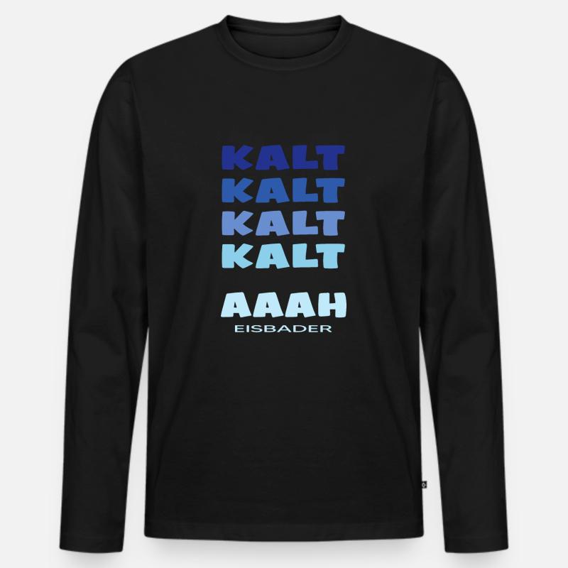 eisbaden winterbader cool icebath kälteresistent - Männer Premium Bio Langarmshirt - Schwarz