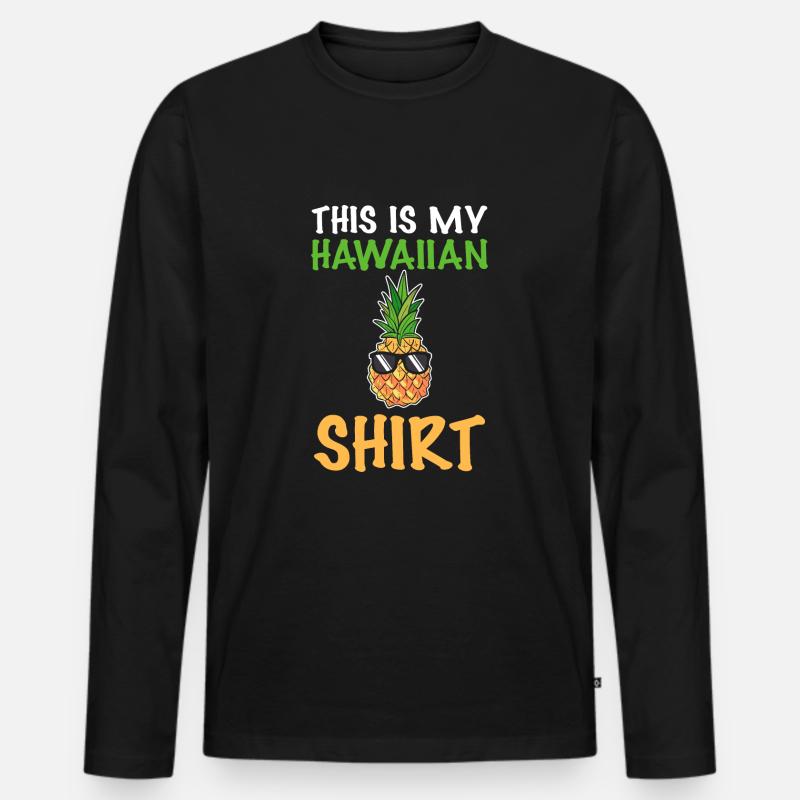 Ananas - Männer Premium Bio Langarmshirt - Schwarz