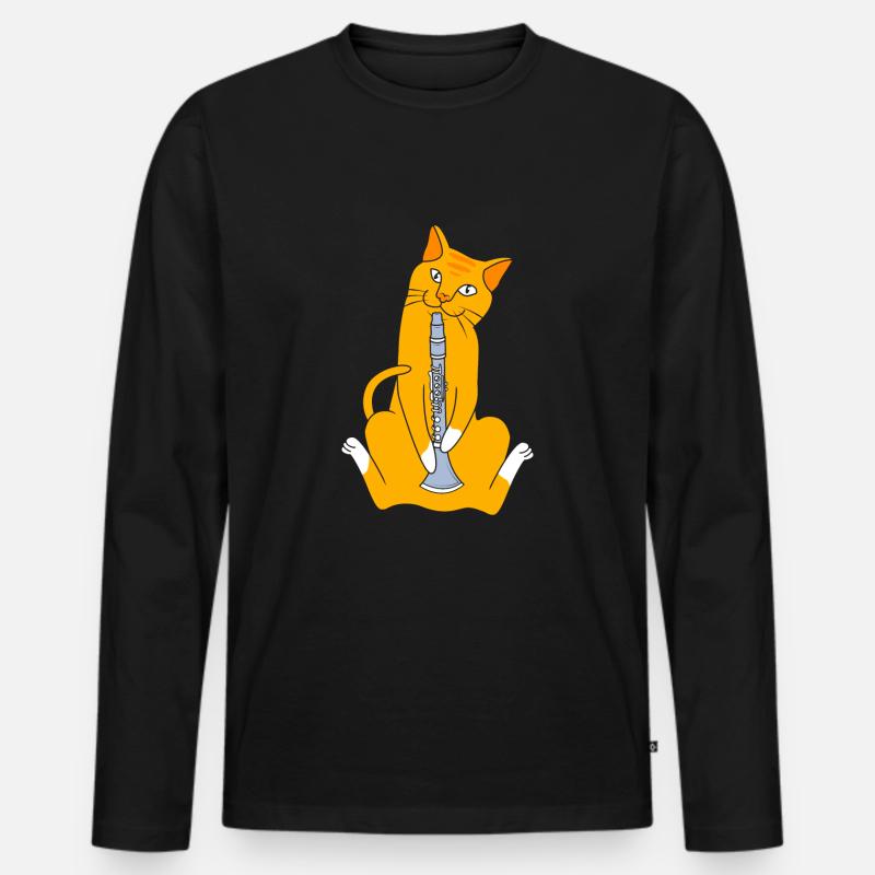 Klarinette - Männer Premium Bio Langarmshirt - Schwarz