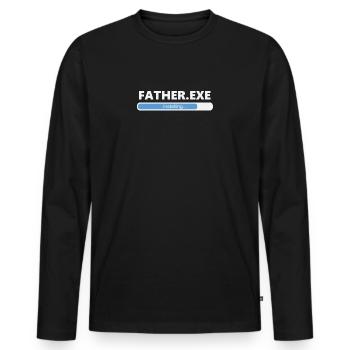 Installing Father (1053) - Männer Premium Bio Langarmshirt - Schwarz - Vorne - Nico (187cm)