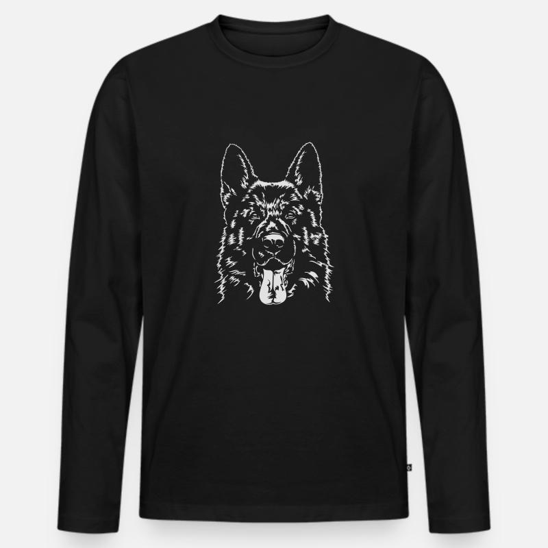 DEUTSCHER SCHÄFERHUND - GERMAN SHEPHERD Wilsigns - Männer Premium Bio Langarmshirt - Schwarz