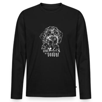 Aimé par un chien gribouillant disant chiens Wilsigns - T-shirt manches longues Premium bio Homme - noir - Devant - Nico (187cm)