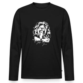Tibetan Terrier Portrait Dog Portrait Dog Wilsigns - Men's Premium Organic Long Sleeve Shirt - black - Front - Nico (187cm)