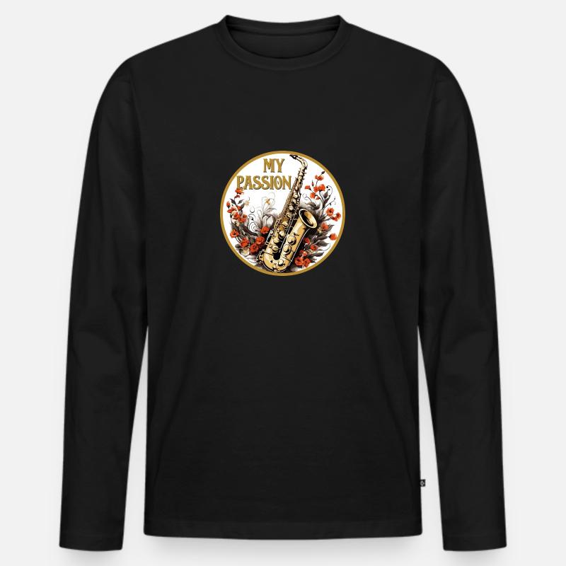 passion - Männer Premium Bio Langarmshirt - Schwarz