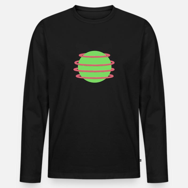 Stilvolles Orb-Design - Männer Premium Bio Langarmshirt - Schwarz