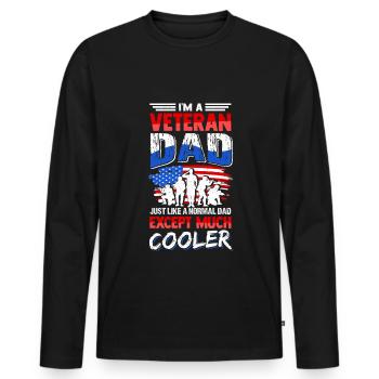 I'm A Veteran Dad Just Like A Normal Dad Except Mu - Männer Premium Bio Langarmshirt - Schwarz - Vorne - Nico (187cm)