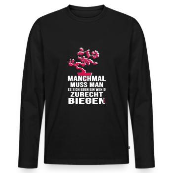 Bonsai Shohin Yamadori "Small Tree" Bonsai Garden - Men's Premium Organic Long Sleeve Shirt - black - Front - Nico (187cm)