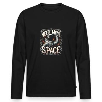 J'ai besoin de plus d'espace et de vagues d'astronautes - T-shirt manches longues Premium bio Homme - noir - Devant - Nico (187cm)