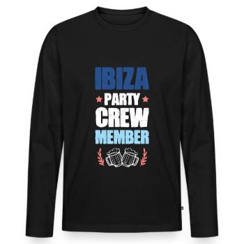 Ibiza Party Crew - Men's Premium Organic Long Sleeve Shirt - black - Front - Nico (187cm)