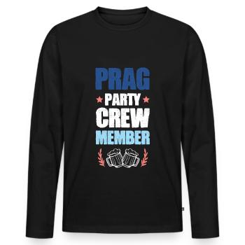 Prag Party Crew - Männer Premium Bio Langarmshirt - Schwarz - Vorne - Nico (187cm)