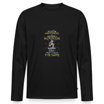 microscope - T-shirt manches longues Premium bio Homme - noir - Devant - Nico (187cm)