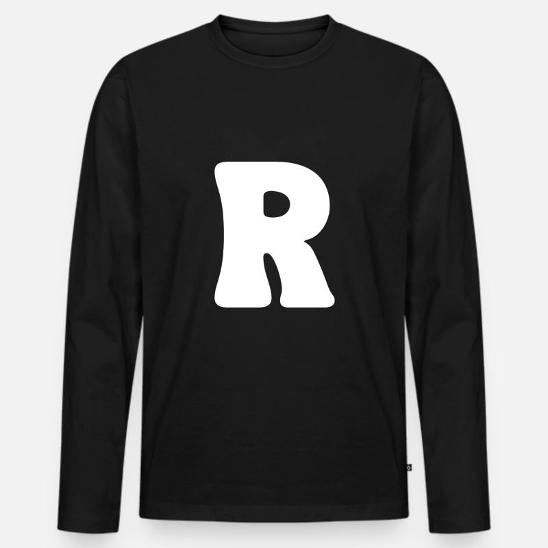 R - Männer Premium Bio Langarmshirt - Schwarz