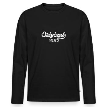 Original 1982 Fortieth Birthday 40 Gift - Men's Premium Organic Long Sleeve Shirt - black - Front - Nico (187cm)