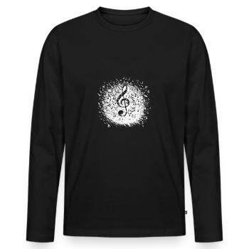 clef meets liquid melody harmony - Men's Premium Organic Long Sleeve Shirt - black - Front - Nico (187cm)