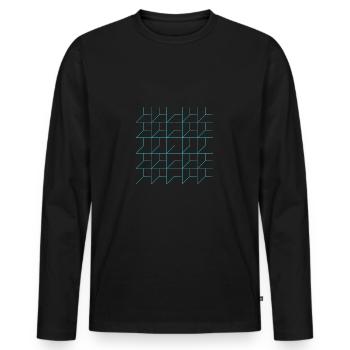 Illusion d’optique Illusion Formes Géométrie Optique - T-shirt manches longues Premium bio Homme - noir - Devant - Nico (187cm)