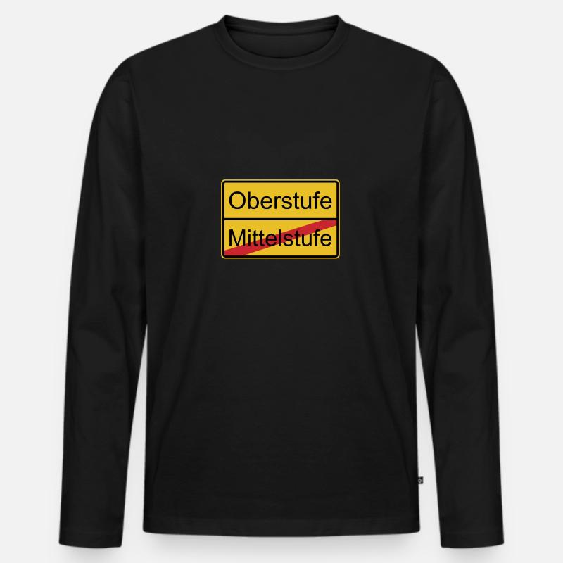 Oberstufe nicht Mittelstufe - Männer Premium Bio Langarmshirt - Schwarz