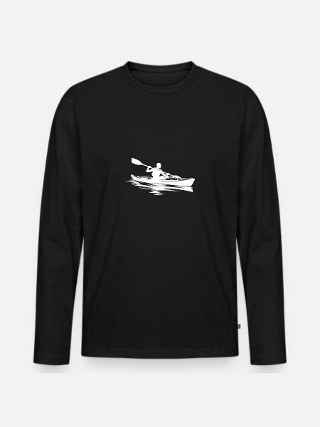 Piccole Imbarcazioni Kayak Arte Attrezzatura Nautica - Maglia a manica lunga ecologica premium da uomo - nero
