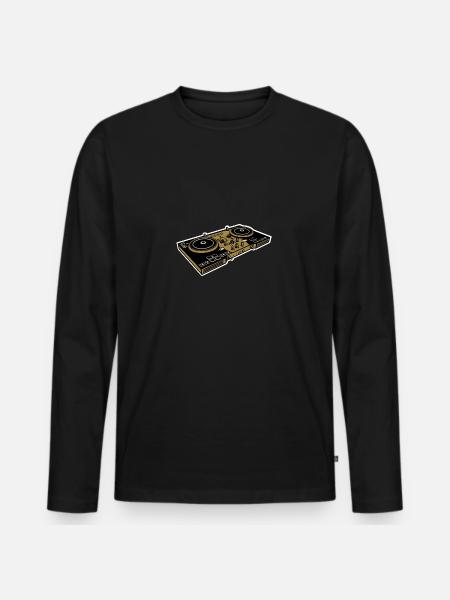 DJ Turntables - Männer Premium Bio Langarmshirt - Schwarz