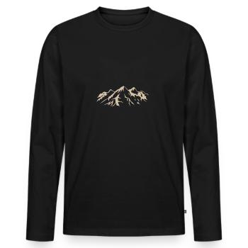 Mountains outline - Men's Premium Organic Long Sleeve Shirt - black - Front - Nico (187cm)