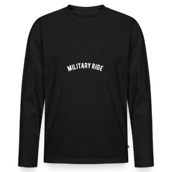 Military Ride - Männer Premium Bio Langarmshirt - Schwarz - Vorne - Nico (187cm)