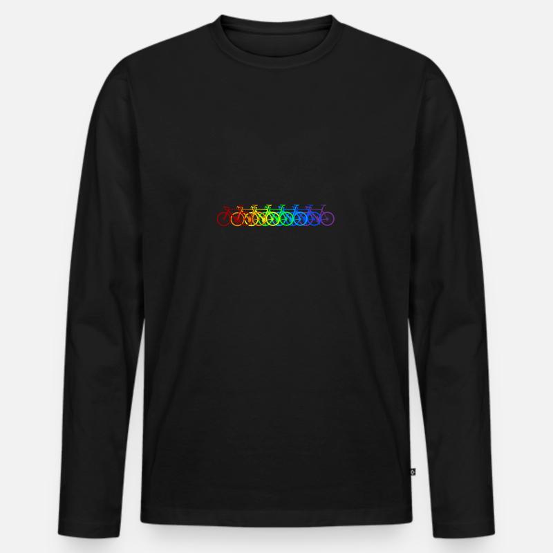 Rainbow Bike - Männer Premium Bio Langarmshirt - Schwarz