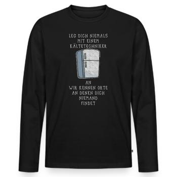Kältetechniker Heizungsbauer Installateur - Männer Premium Bio Langarmshirt - Schwarz - Vorne - Nico (187cm)