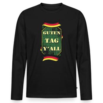 Guten Tag Yall Deutschland Flagge Lustig - Männer Premium Bio Langarmshirt - Schwarz - Vorne - Nico (187cm)