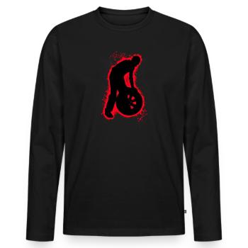 Reparatur Ersatz Rot und Schwarz Umriss - Männer Premium Bio Langarmshirt - Schwarz - Vorne - Nico (187cm)