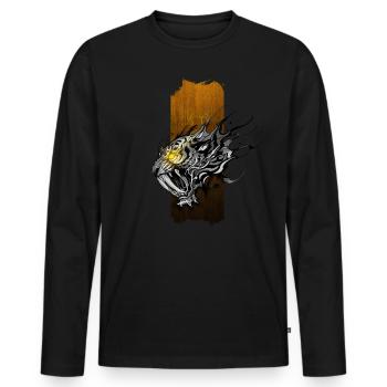Inferno's Roar: Saber-Toothed Tiger with Glowing Y - Men's Premium Organic Long Sleeve Shirt - black - Front - Nico (187cm)