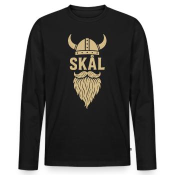 Skål Wikinger Barthelm - Männer Premium Bio Langarmshirt - Schwarz - Vorne - Nico (187cm)
