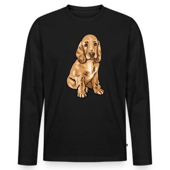 Cocker Spaniel - Men's Premium Organic Long Sleeve Shirt - black - Front - Nico (187cm)