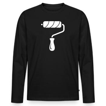 Outils Icône Peintre Peintre Rouleau Peintre Peintre - T-shirt manches longues Premium bio Homme - noir - Devant - Nico (187cm)