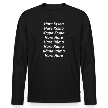 Hare Krishna - Maha mantra - Men's Premium Organic Long Sleeve Shirt - black - Front - Nico (187cm)