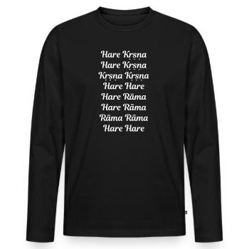 Hare Krishna - Maha mantra - Men's Premium Organic Long Sleeve Shirt - black - Front - Nico (187cm)
