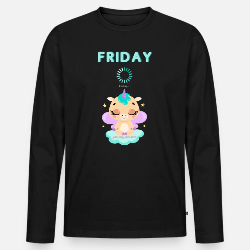 Friday loading, you only live once,Weekend - Männer Premium Bio Langarmshirt - Schwarz