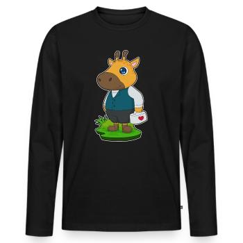 Trousse de premiers soins Giraffe Doctor - T-shirt manches longues Premium bio Homme - noir - Devant - Nico (187cm)