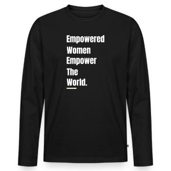 Empowered Women Empower The World - Men's Premium Organic Long Sleeve Shirt - black - Front - Nico (187cm)